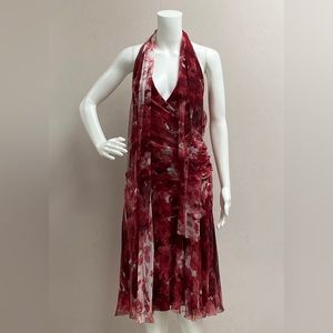 30% OFF Elie Tahari Red Silk Halter Dress